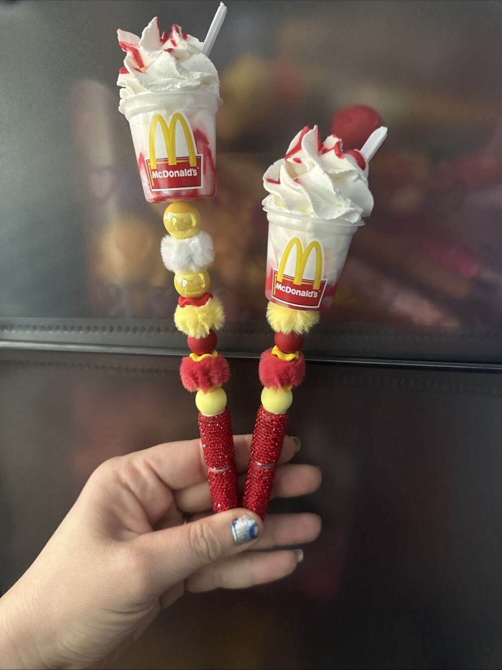 McDonald’s Set of 2 Beaded Pens. Handmade